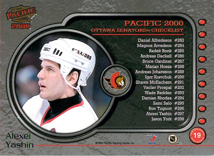 1999-00 Pacific - Alexei Yashin - Team Leaders #19