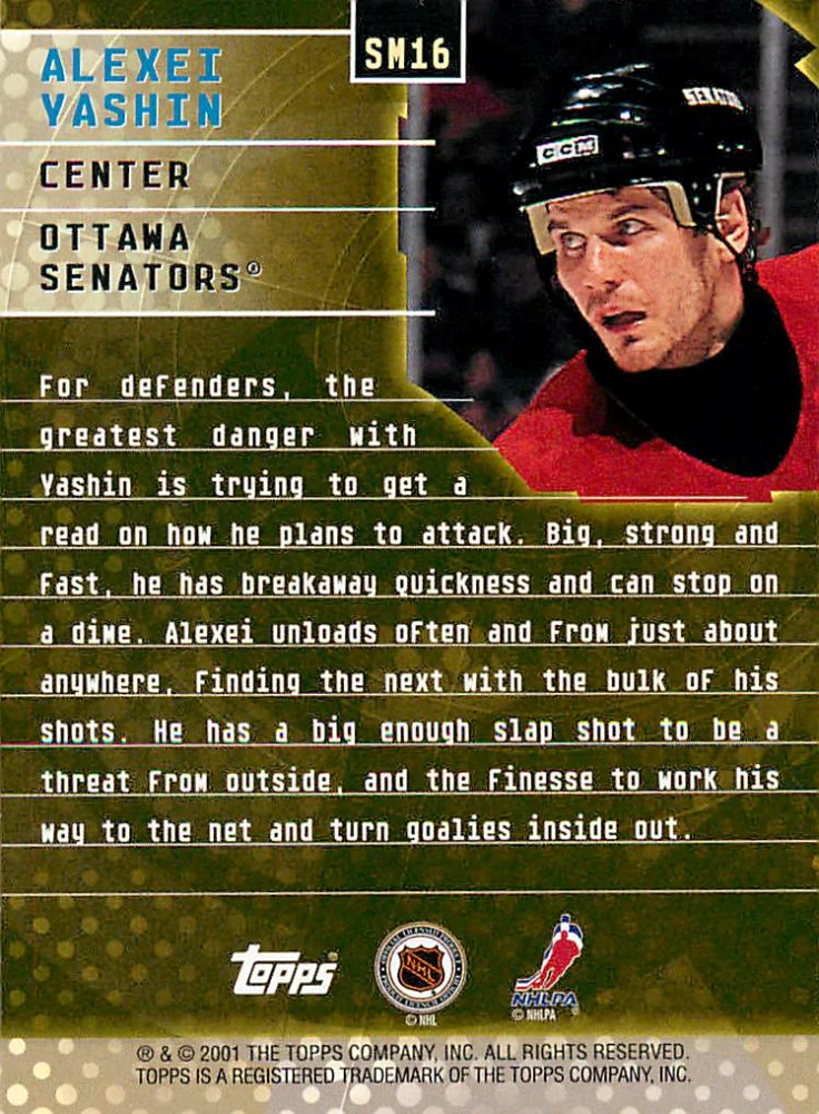 2001-02 Topps - Alexei Yashin - Shot Masters #SM16