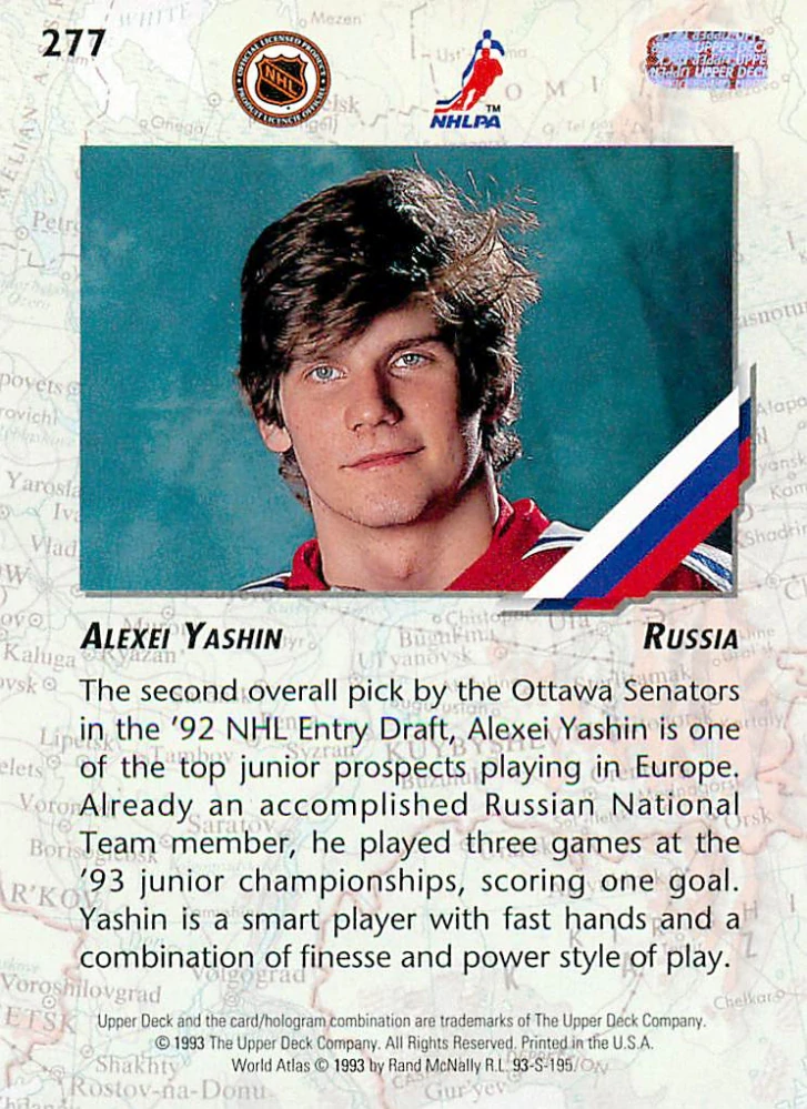 1993-94 UD Series - Alexei Yashin - World Junior Championship #277