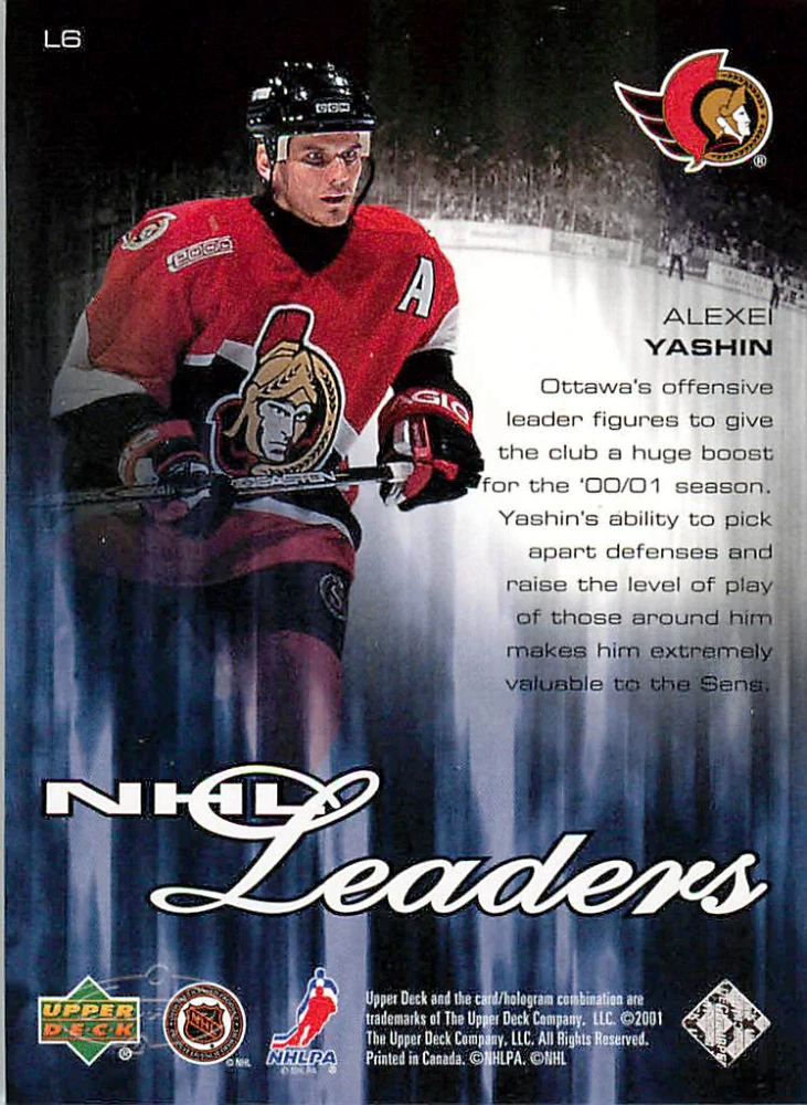 2000-01 UD Heroes - Alexei Yashin - NHL Leaders #L6
