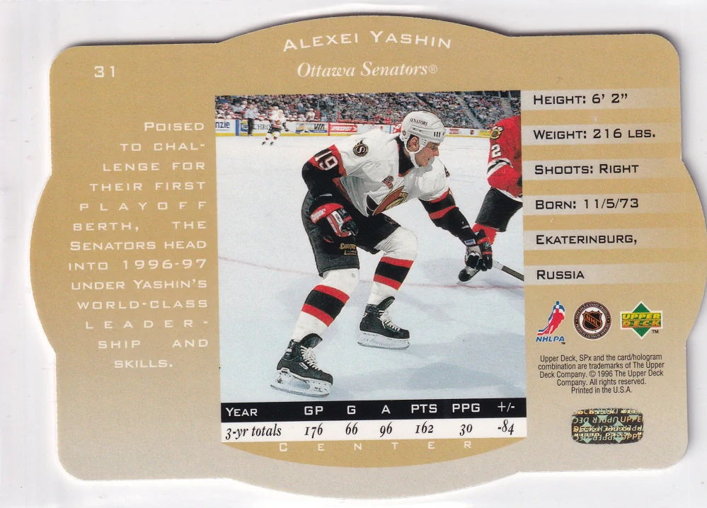 1996-97 UD SPx - Alexei Yashin #31
