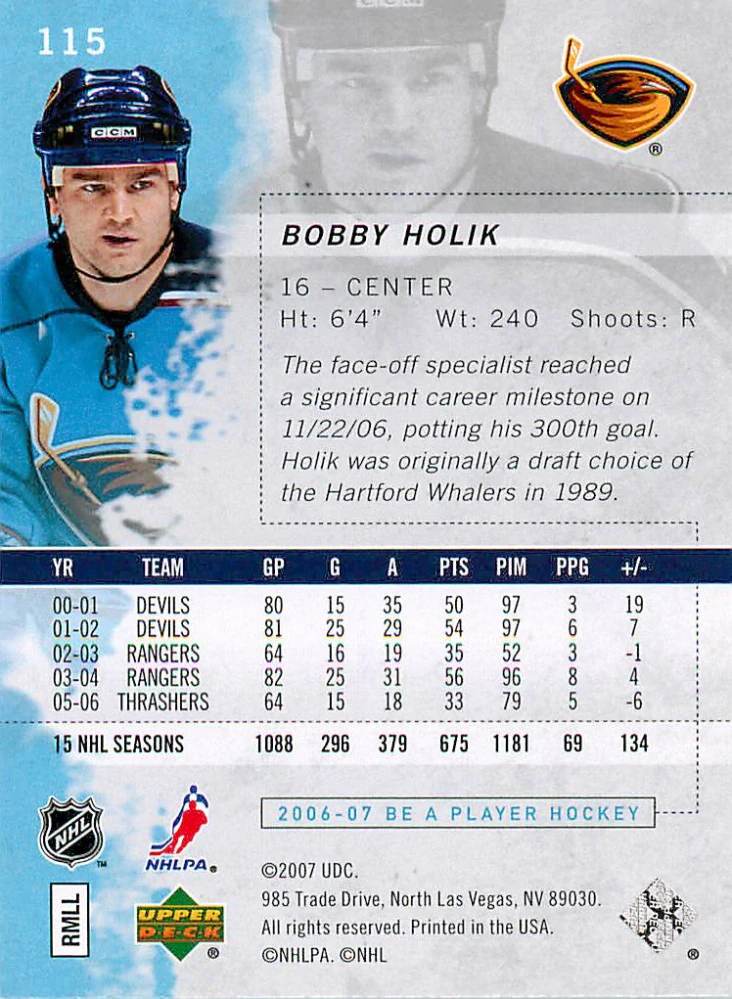 2006-07 UD Be A Player - Bobby Holík #115