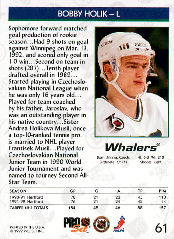 1992-93 Pro Set - Bobby Holík #61