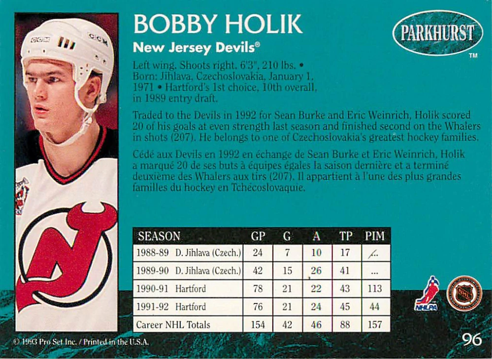 1992-93 Parkhurst - Bobby Holík #96