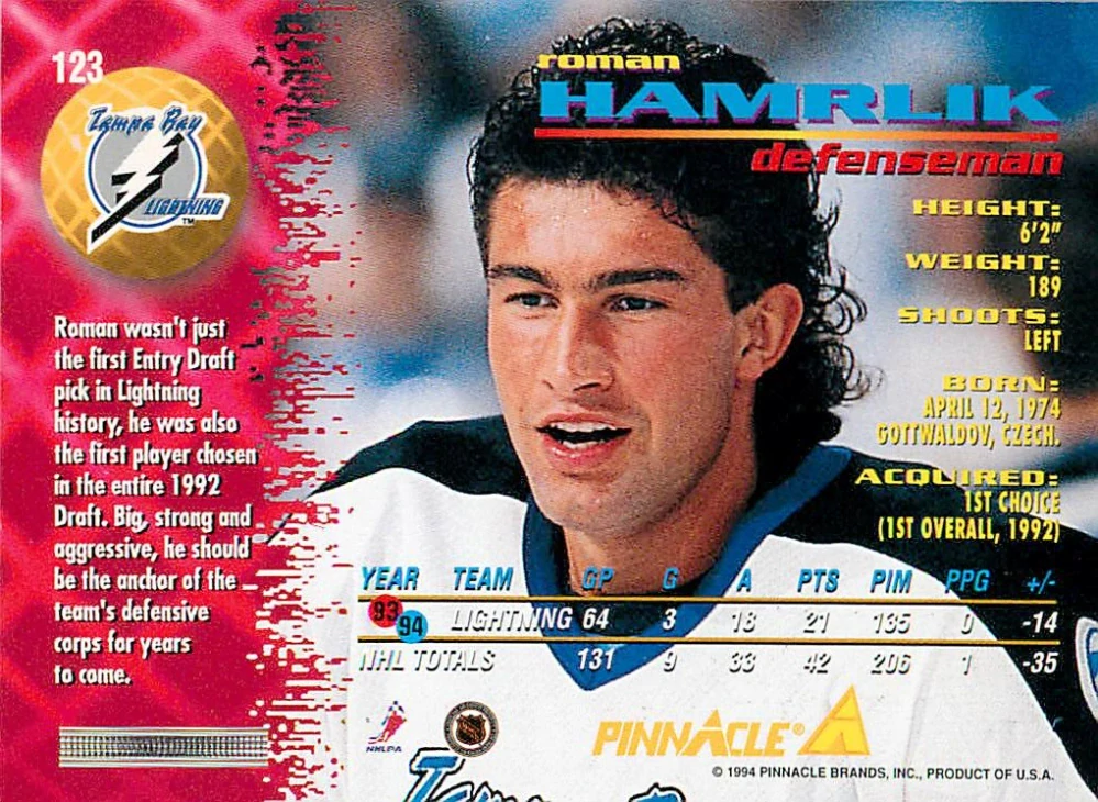1994-95 Pinnacle - Roman Hamrlík #123