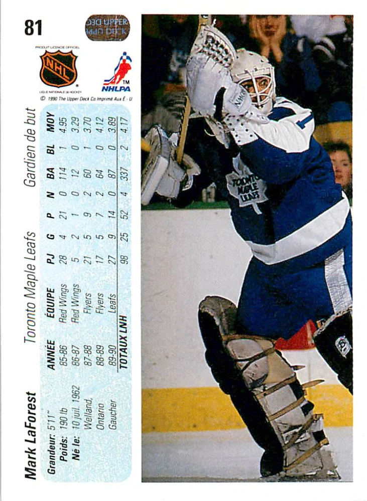 1990-91 UD Series - Mark LaForest (French) #81