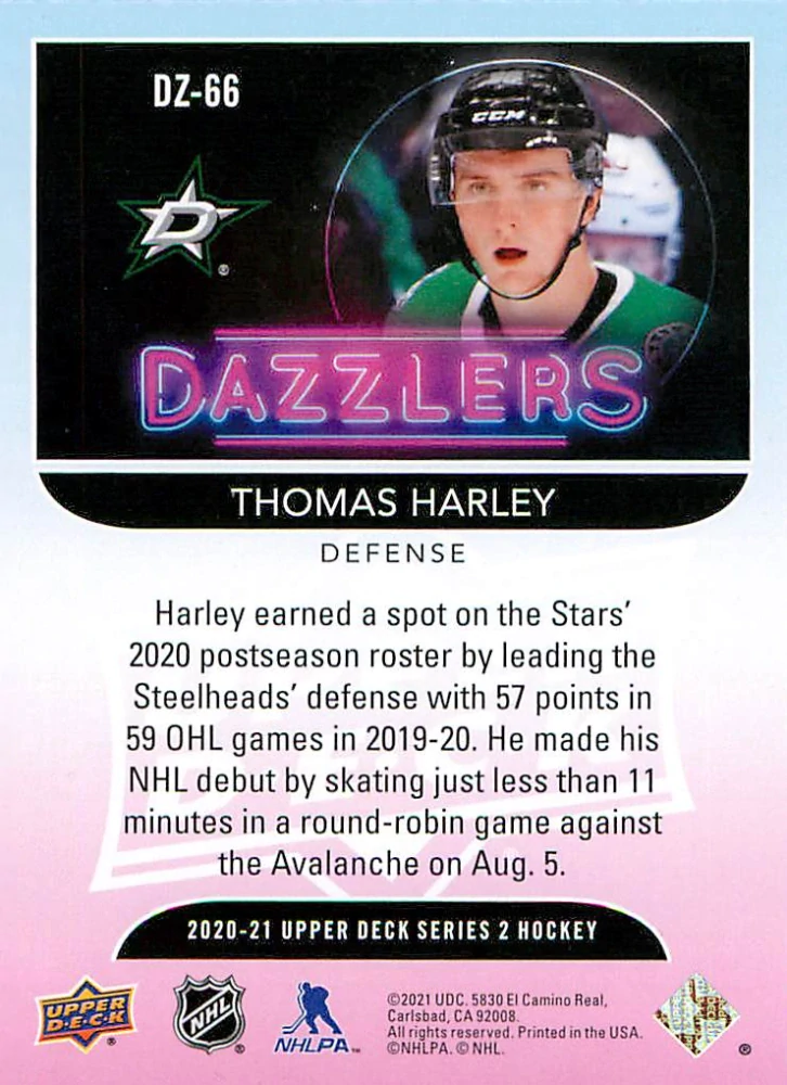 2020-21 UD Series 2 - Thomas Harley - Dazzlers Orange #DZ-66