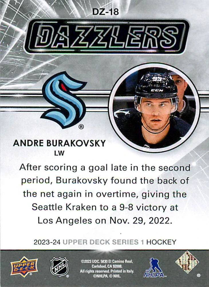2023-24 UD Series 1 - Andre Burakovsky - Dazzlers Blue #DZ-18