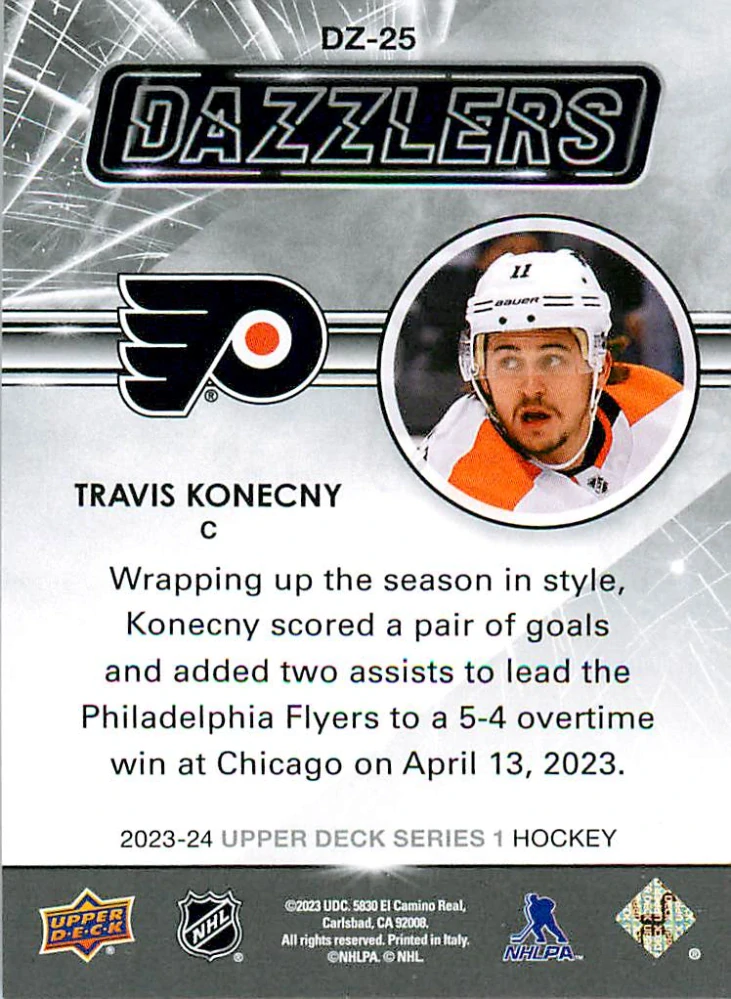 2023-24 UD Series 1 - Travis Konecny - Dazzlers Blue #DZ-25