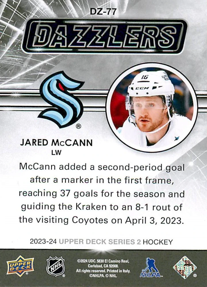 2023-24 UD Series 2 - Jared McCann - Dazzlers Green #DZ-77
