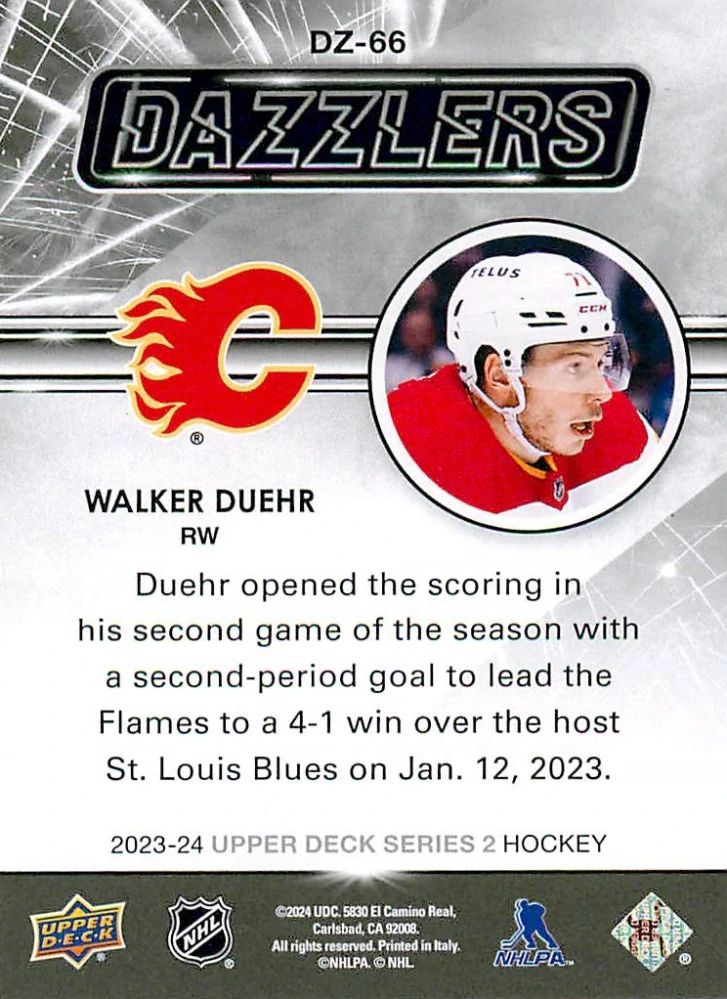 2023-24 UD Series 2 - Walker Duehr - Dazzlers Green #DZ-66