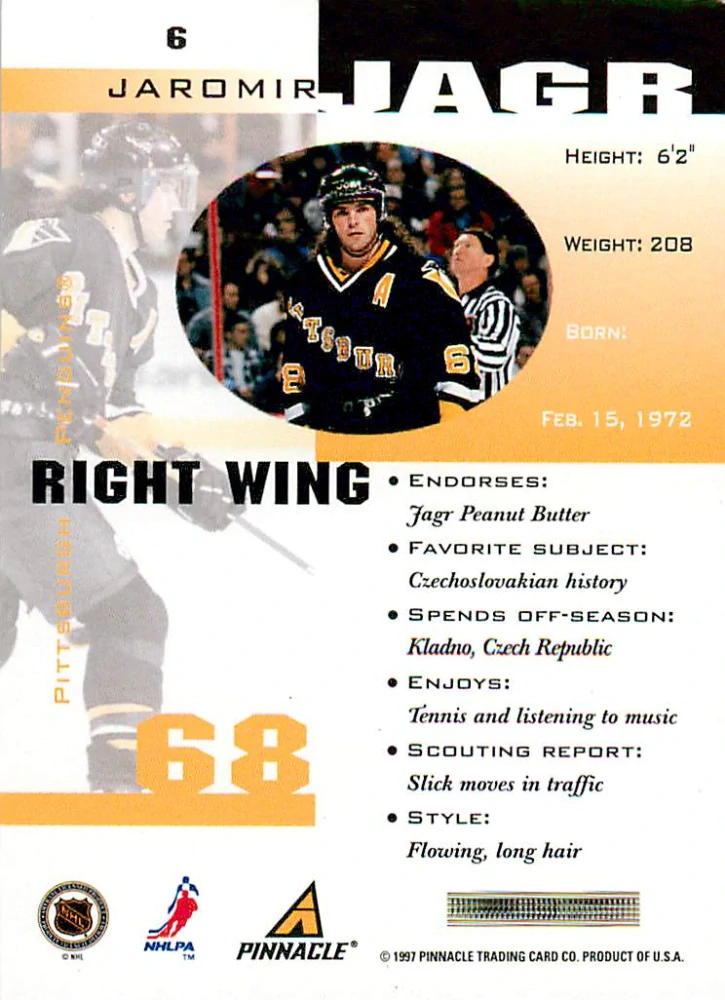 1997-98 Pinnacle Inside - Jaromír Jágr #6