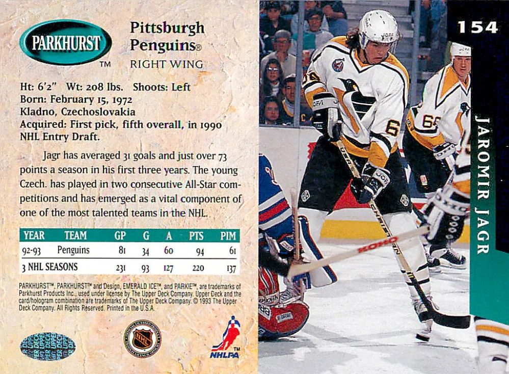 1993-94 Parkhurst - Jaromír Jágr #154