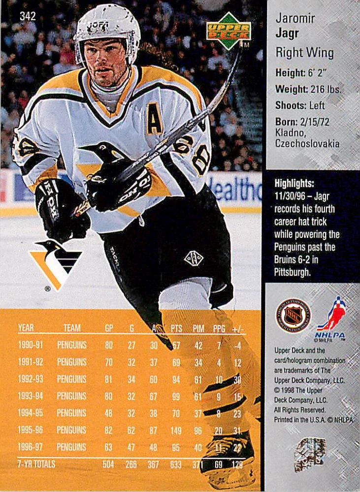 1997-98 UD Series 2 - Jaromír Jágr #342