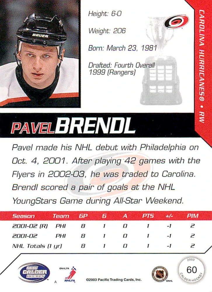 2002-03 Pacific Calder - Pavel Brendl #60