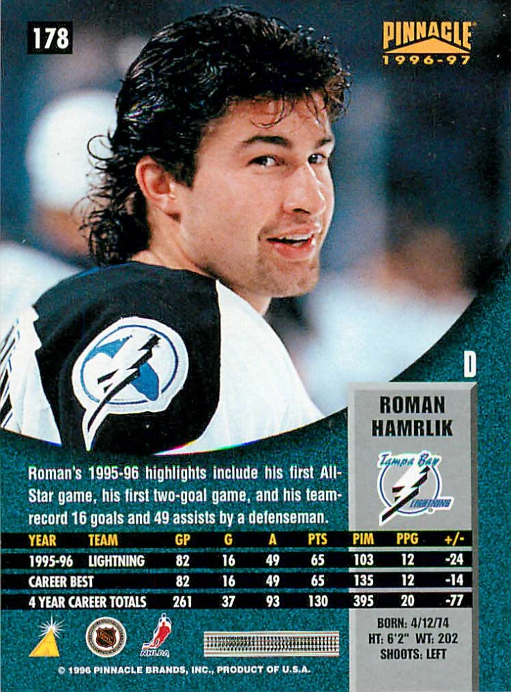 1996-97 Pinnacle - Roman Hamrlík #178