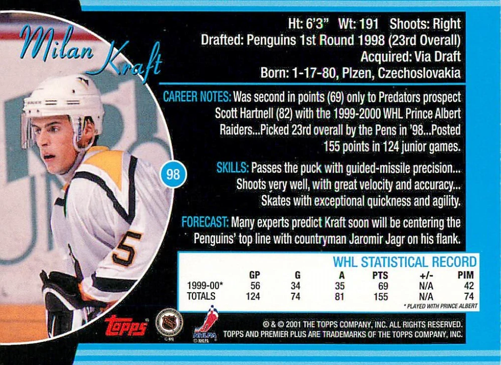 2000-01 Topps Premier Plus - Milan Kraft #98