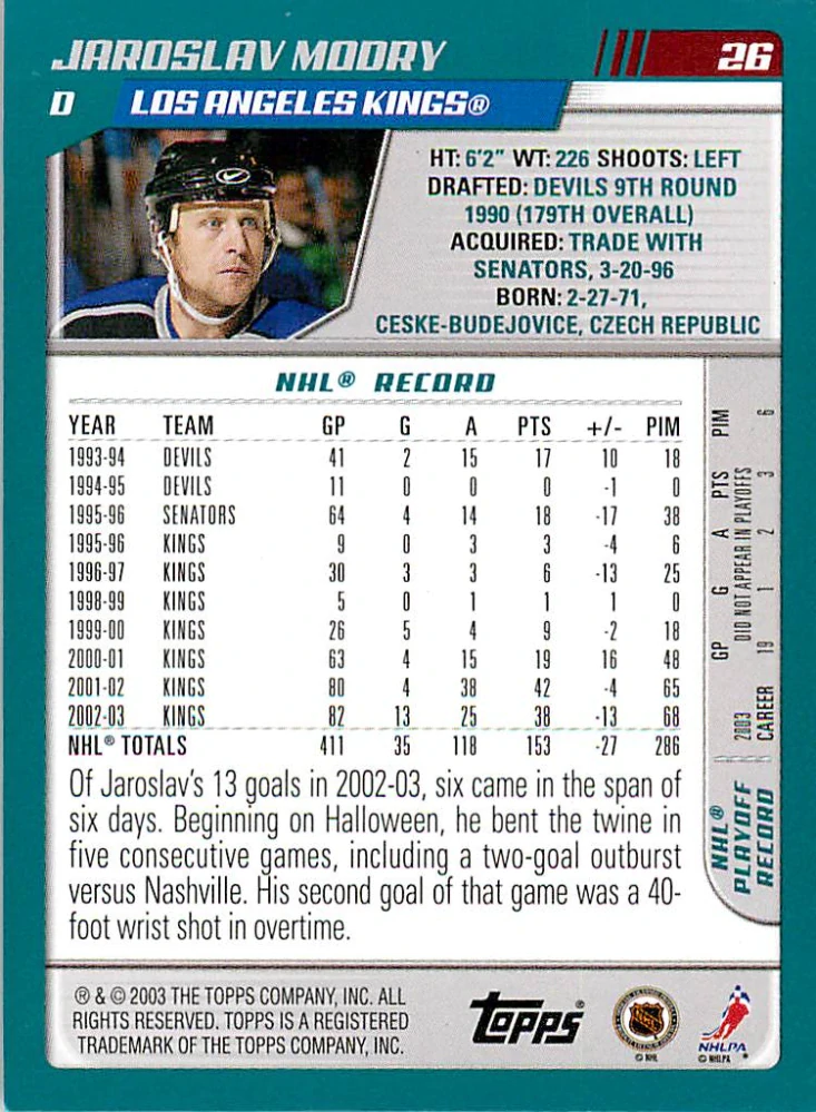 2003-04 Topps - Jaroslav Modrý #26