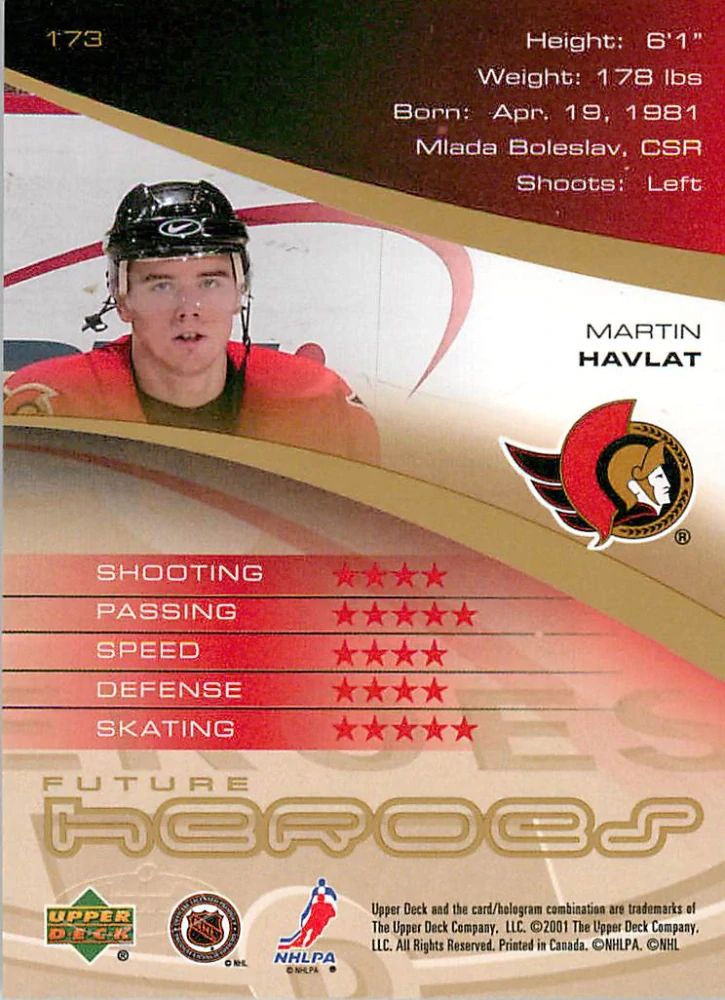 2000-01 UD Heroes - Martin Havlát - Future Heroes #173