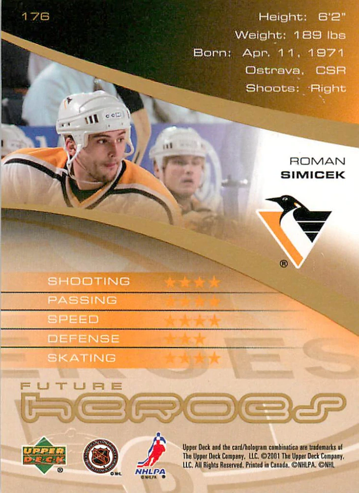 2000-01 UD Heroes - Roman Šimíček - Future Heroes #176