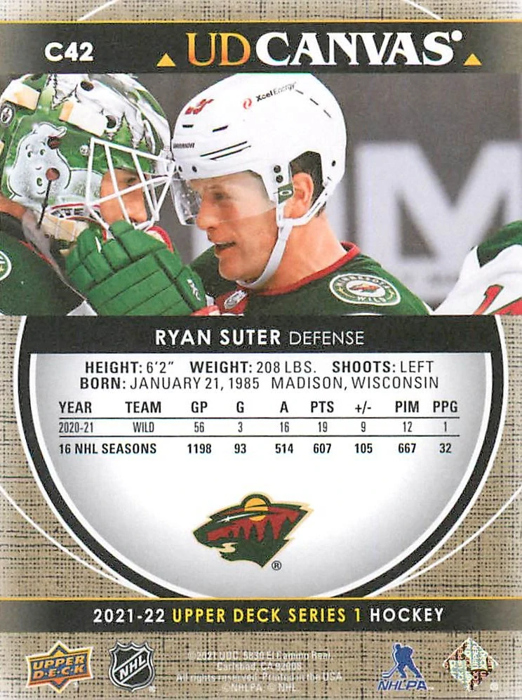 2021-22 UD Series 1 - Ryan Suter - Canvas #C42