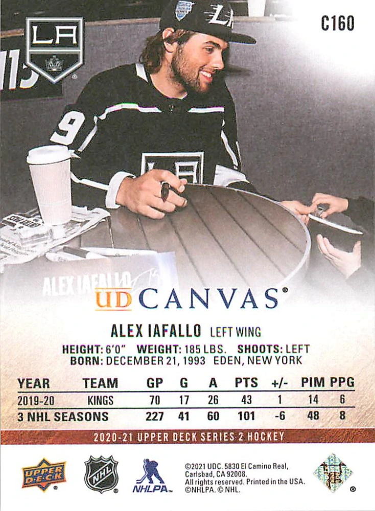 2020-21 UD Series 2 - Alex Iafallo - Canvas #C160
