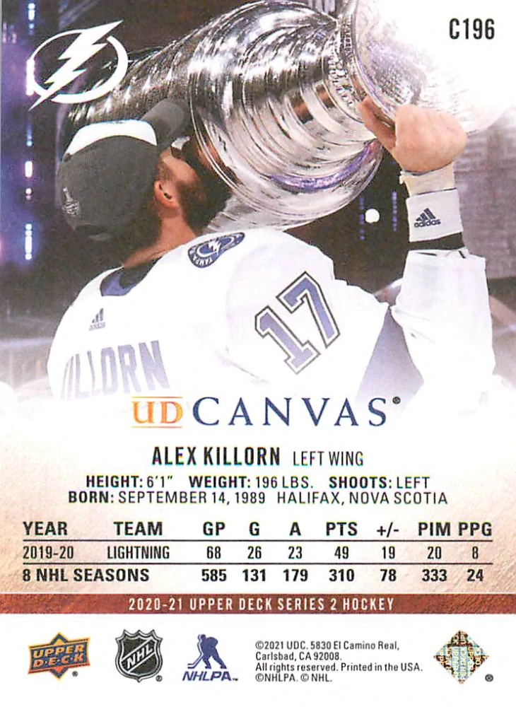 2020-21 UD Series 2 - Alex Killorn - Canvas #C196