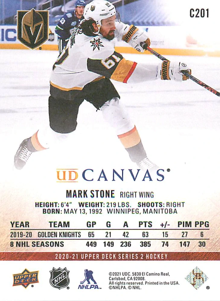 2020-21 UD Series 2 - Mark Stone - Canvas #C201