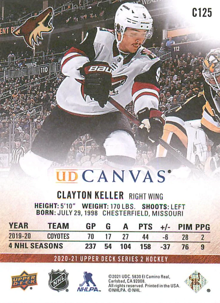 2020-21 UD Series 2 - Clayton Keller - Canvas #C125