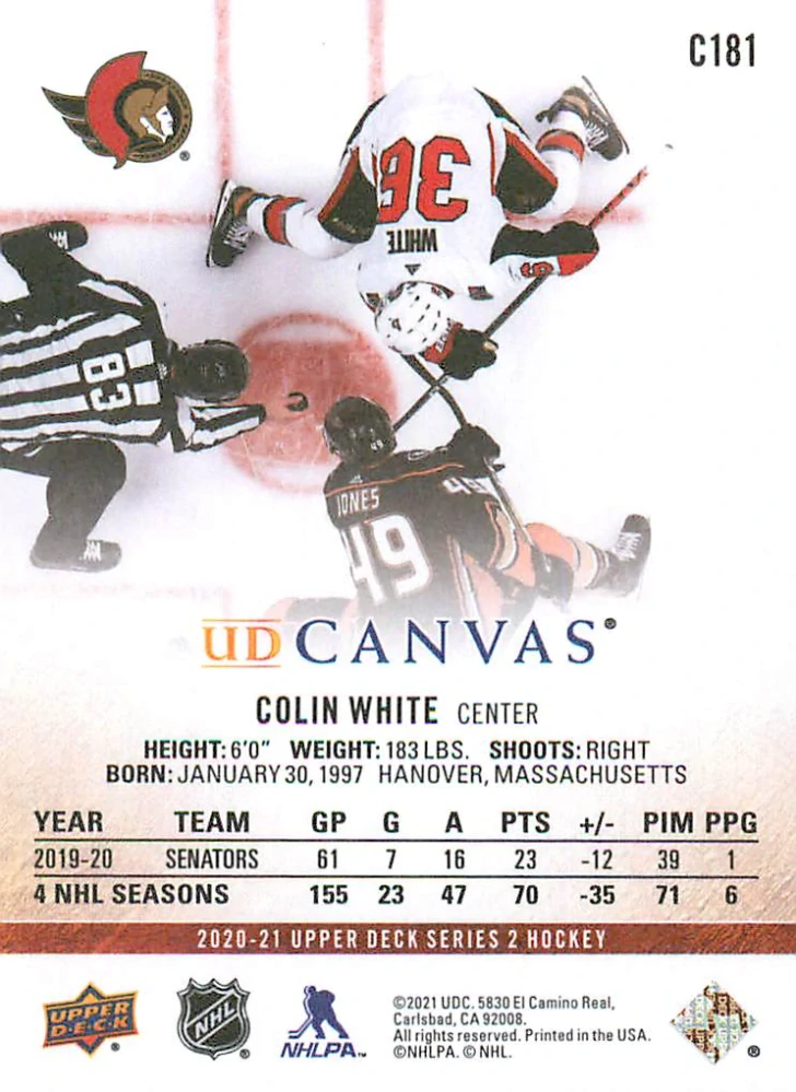 2020-21 UD Series 2 - Colin White - Canvas #C181