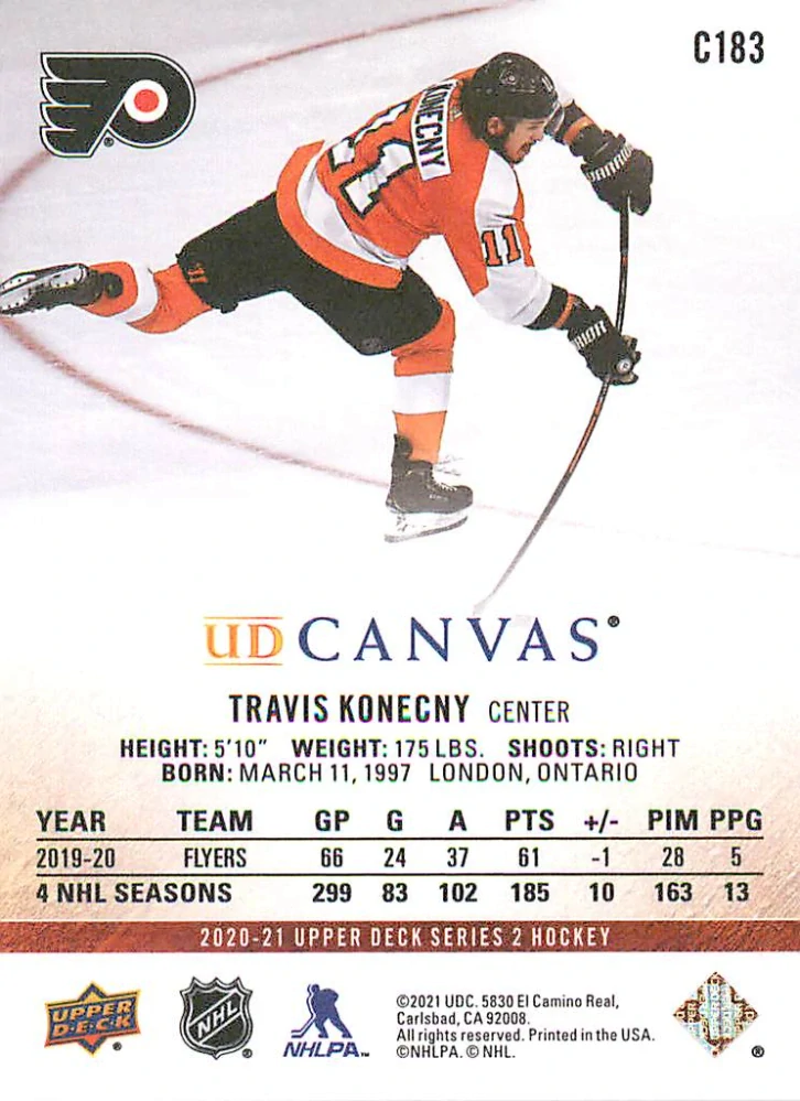 2020-21 UD Series 2 - Travis Konecny - Canvas #C183