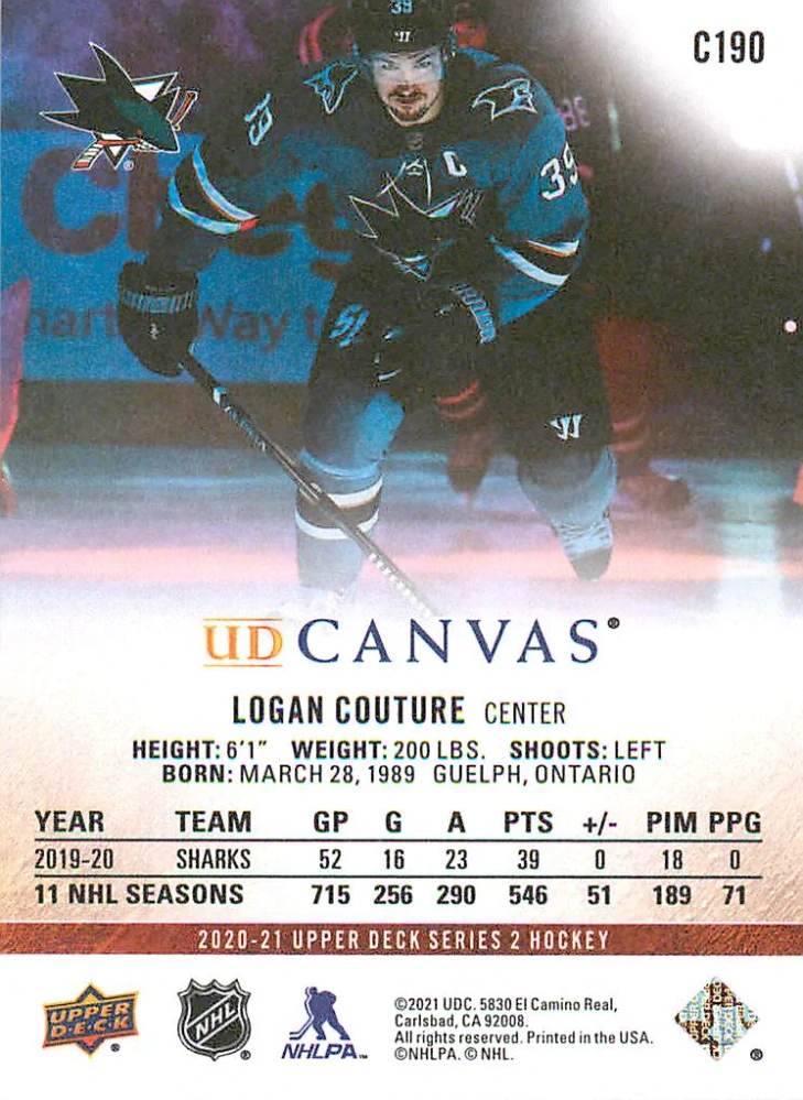 2020-21 UD Series 2 - Logan Couture - Canvas #C190