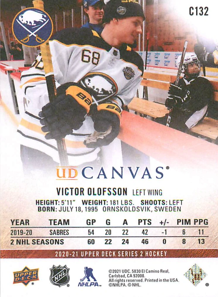 2020-21 UD Series 2 - Victor Olofsson - Canvas #C132