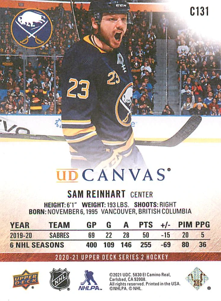 2020-21 UD Series 2 - Sam Reinhart - Canvas #C131