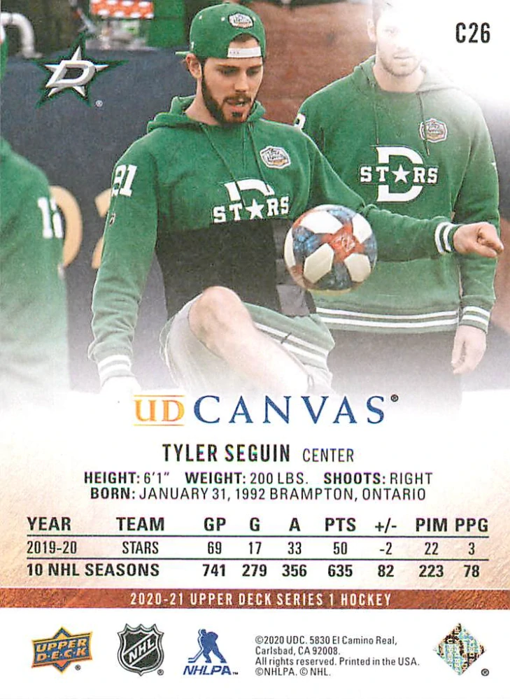 2020-21 UD Series 1 - Tyler Seguin - Canvas #C26