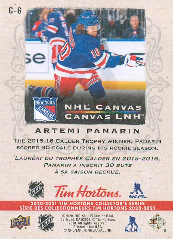 2020-21 UD Tim Hortons Collector's Series - Artemi Panarin - NHL Canvas #C-6