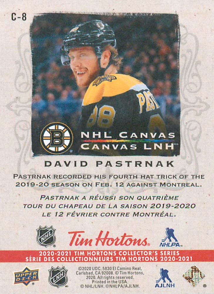 2020-21 UD Tim Hortons Collector's Series - David Pastrňák - NHL Canvas #C-8