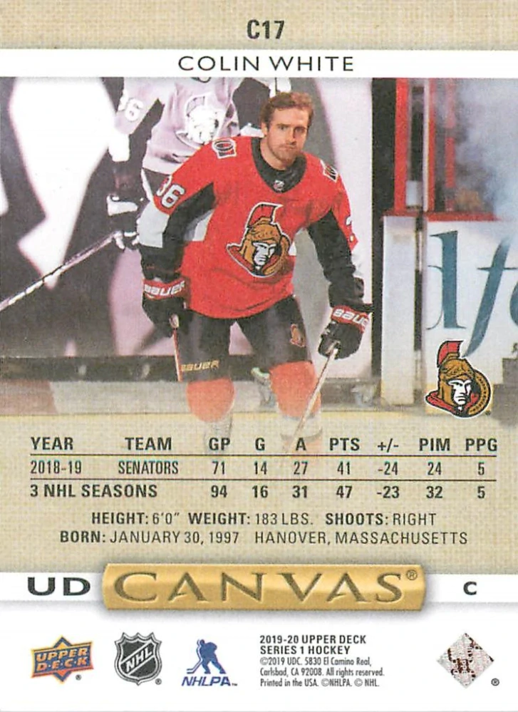 2019-20 UD Series 1 - Colin White - Canvas #C17