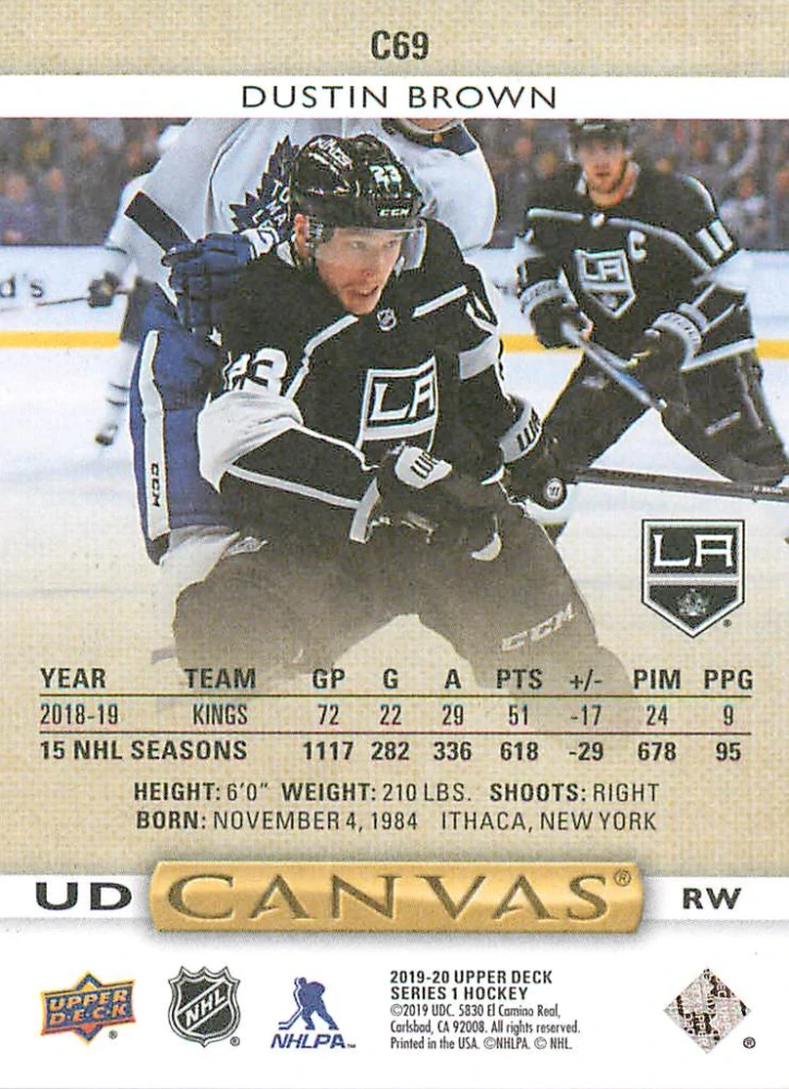 2019-20 UD Series 1 - Dustin Brown - Canvas #C69