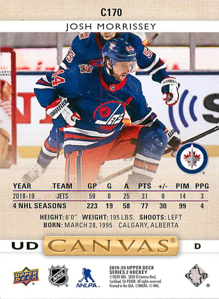 2019-20 UD Series 2 - Josh Morrissey - Canvas #C170