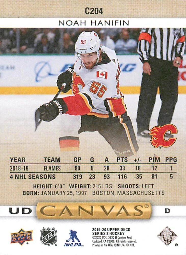 2019-20 UD Series 2 - Noah Hanifin - Canvas #C204