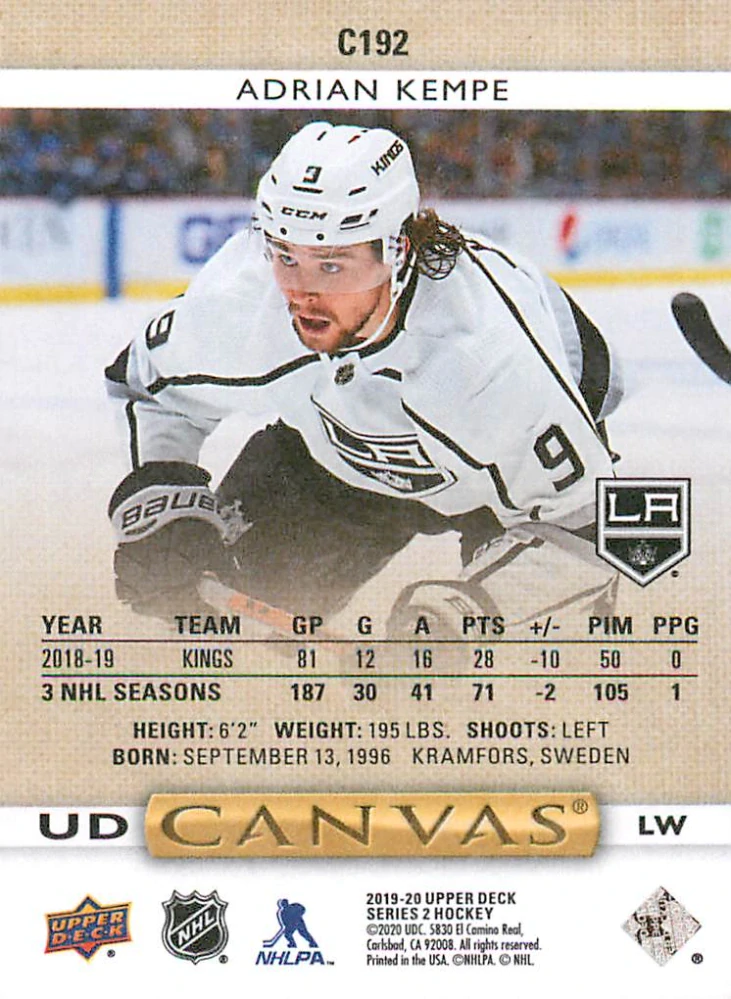 2019-20 UD Series 2 - Adrian Kempe - Canvas #C192