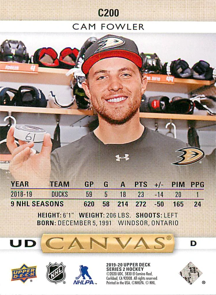 2019-20 UD Series 2 - Cam Fowler - Canvas #C200