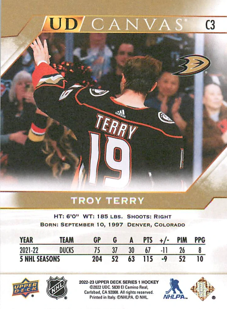 2022-23 UD Series 1 - Troy Terry - Canvas #C3