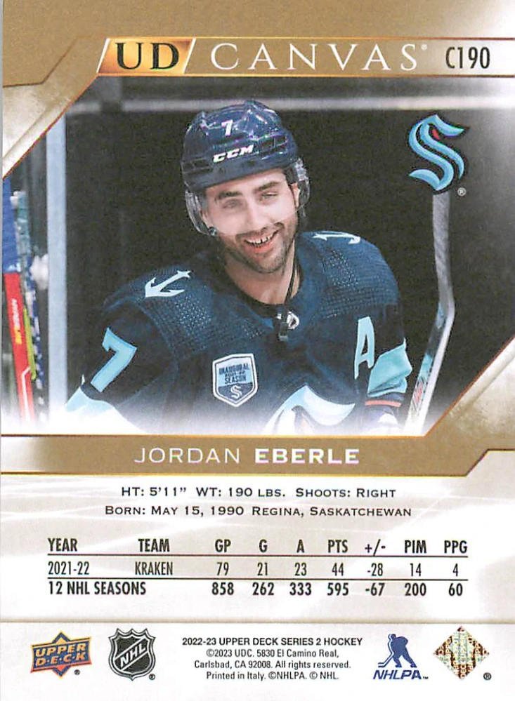 2022-23 UD Series 2 - Jordan Eberle - Canvas #C190