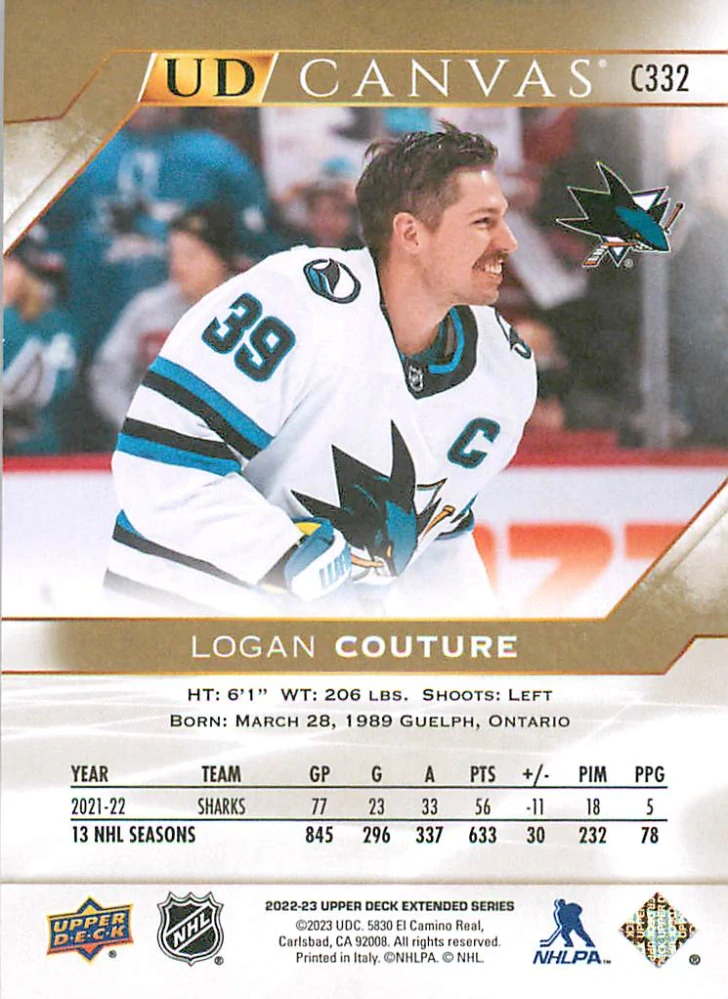 2022-23 UD Extended Series - Logan Couture - Canvas #C332