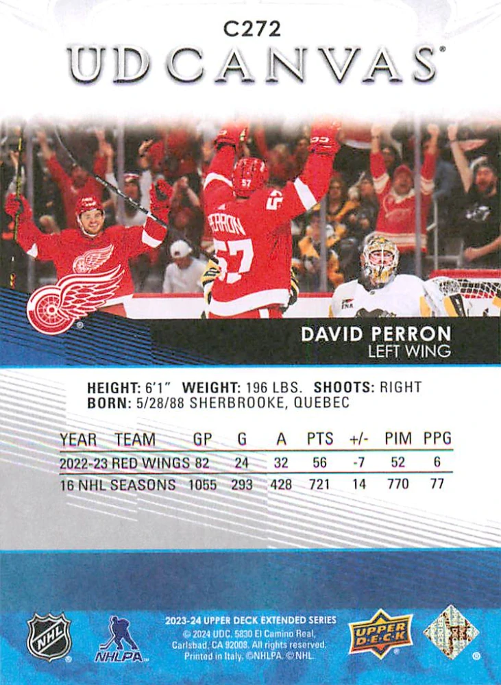2023-24 UD Extended Series - David Perron - Canvas #C272