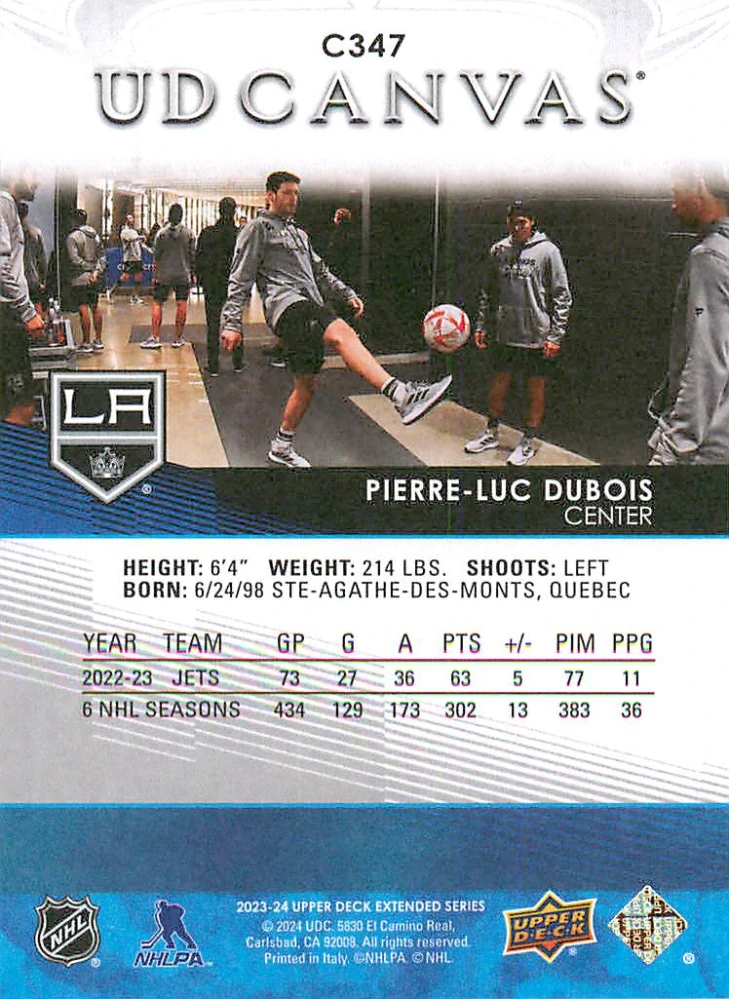 2023-24 UD Extended Series - Pierre-Luc Dubois - Canvas #C347