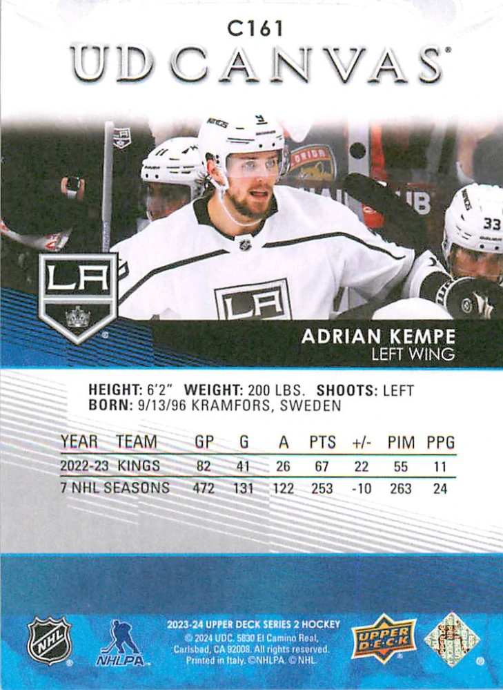 2023-24 UD Series 2 - Adrian Kempe - Canvas #C161