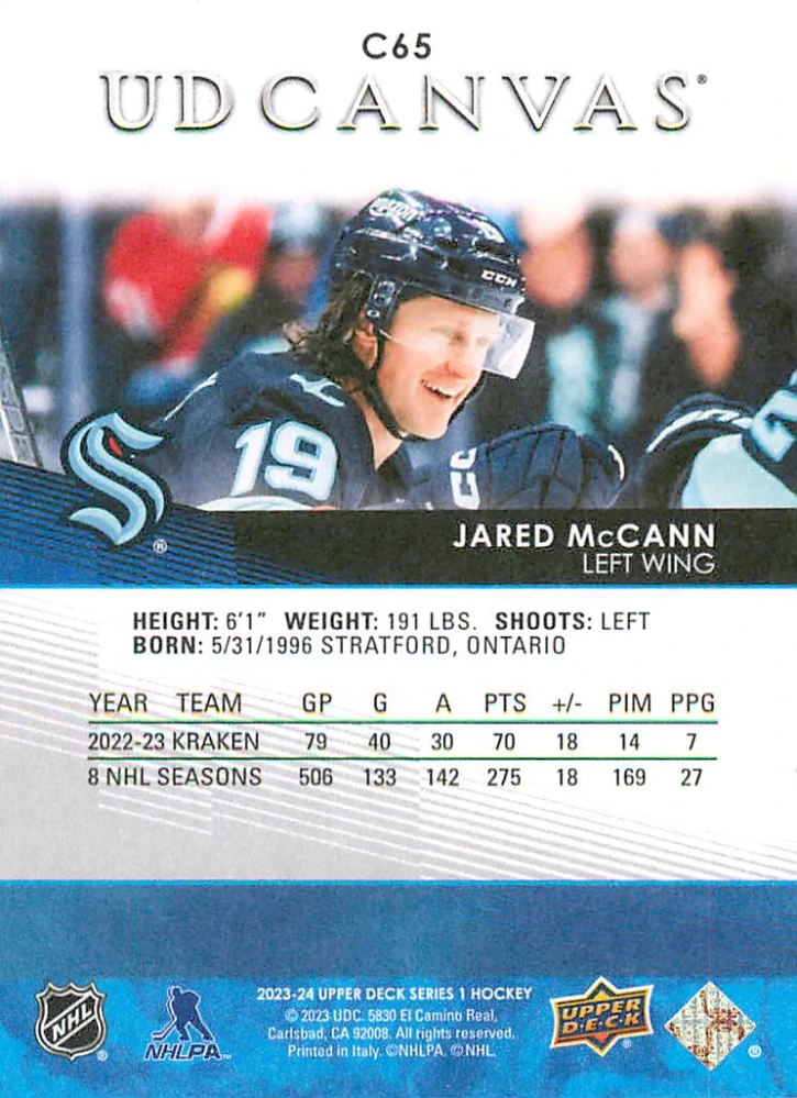 2023-24 UD Series 1 - Jared McCann - Canvas #C65
